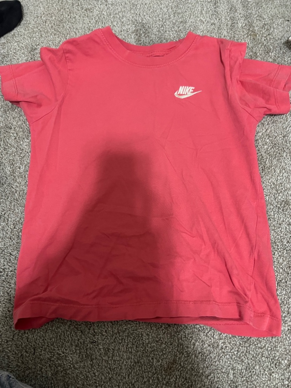 Nike Kids Coral-Pink Short Sleeve Tee with White Logo